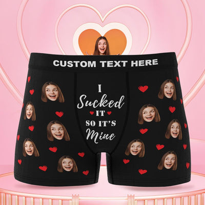 Custom Girlfriend Face Hug My Treasure Men's Boxer Briefs